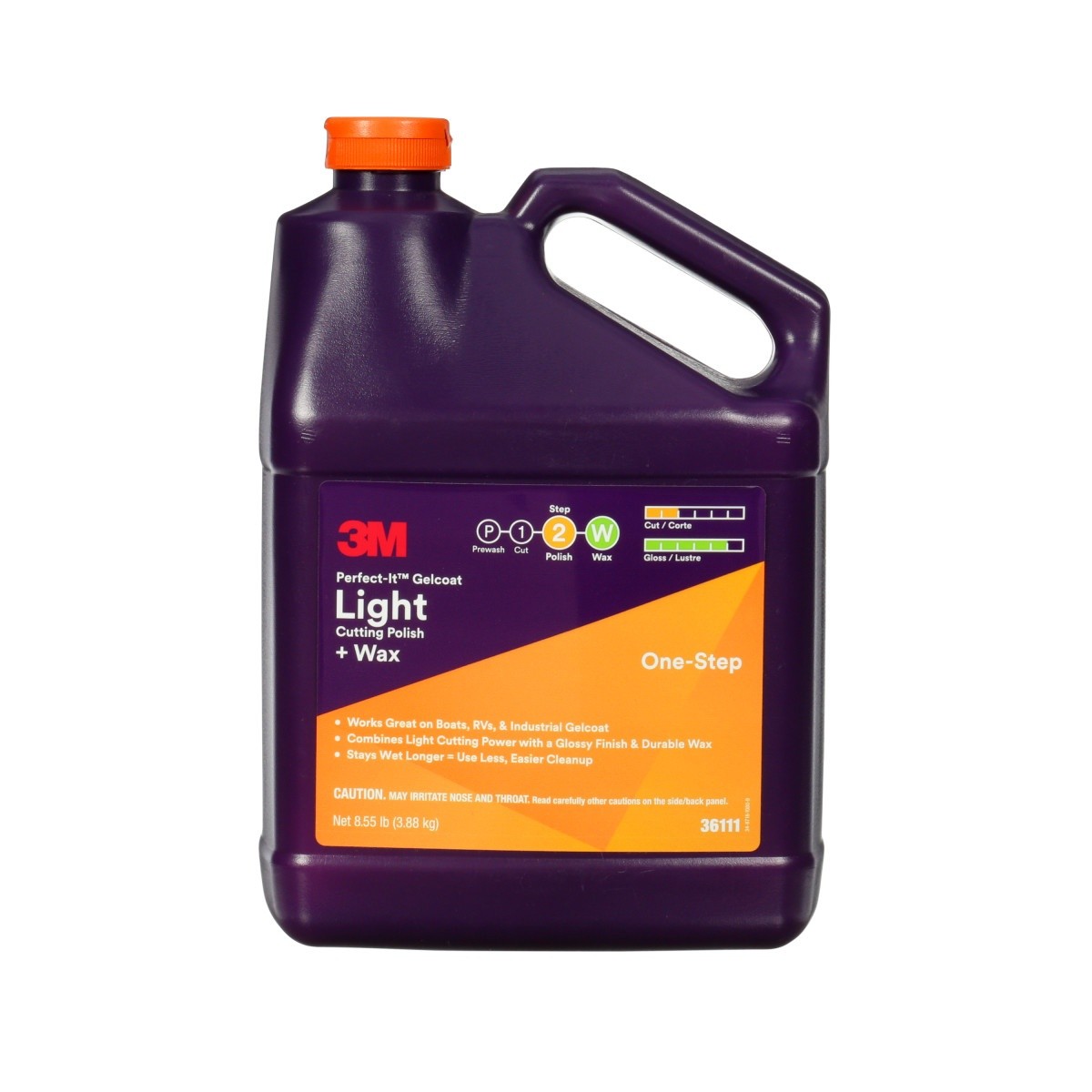 3M 36111 Perfect-It Gelcoat Light Cutting Polish + Wax, One-Step, 1 Gallon (7100210708)  - (4Pack)