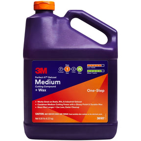 3M 36107 Gelcoat Medium Cutting Compound + Wax, 1 Gallon, One-Step, P1500 and Finer, Boats and RVs (7100210893)  - (4 Pack)