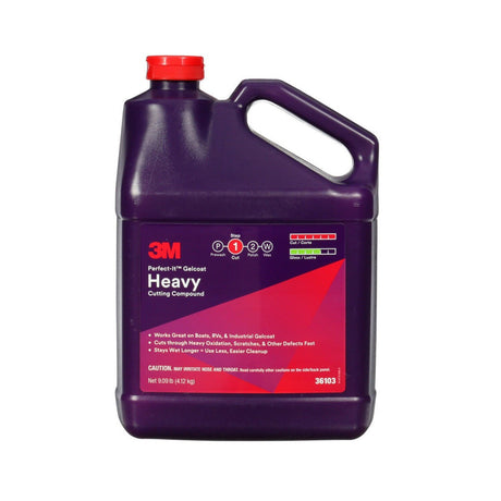 3M 36103 Gelcoat Heavy Cutting Compound, 1 Gallon, Fiberglass Oxidation Remover for Boats and RVs (7100210896)  - (4 Pack)