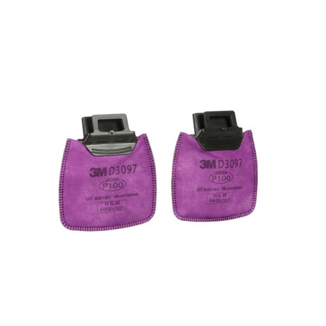 3M Secure Click P100 particulate filter with nuisance level organic vapor relief, magenta (D3097) (7100213150) (1 Pair)  - (50Pack) - 3