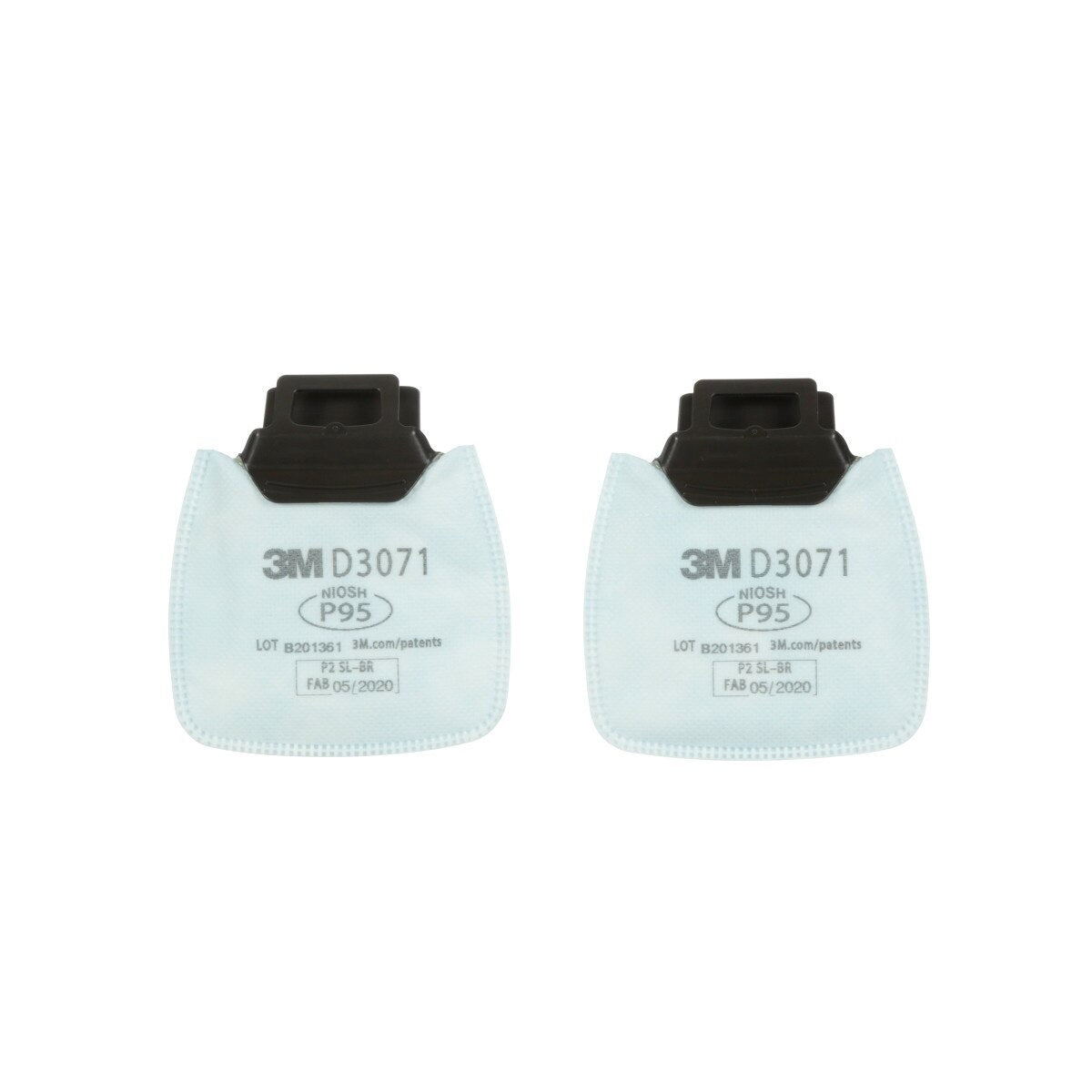 3M D3071 Secure Click Particulate Filter, P95, NIOSH Approved, Dual-Flow (7100213358) (1 Pair)  - (50Pack)