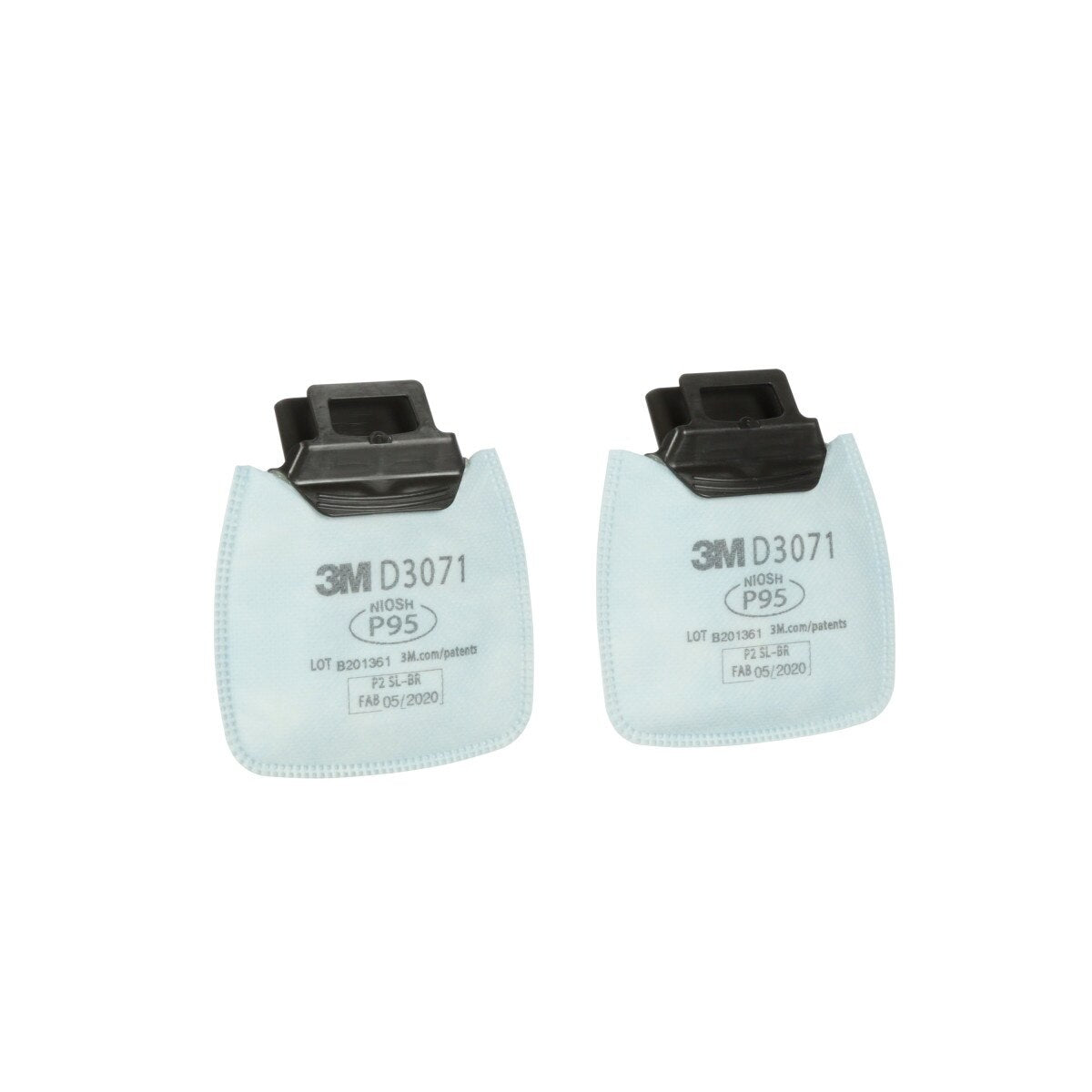 3M D3071 Secure Click Particulate Filter, P95, NIOSH Approved, Dual-Flow (7100213358) (1 Pair)  - (50Pack) - 3