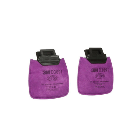 3M Secure Click Particulate Filter, P100, Magenta (D3091) (7100213359) (1 Pair)  - (50Pack) - 2