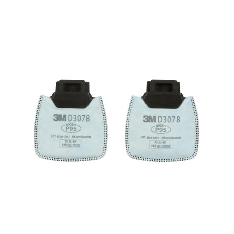 3M D3078 Secure Click Particulate Filter P95 with Nuisance Level Organic Vapor/Acid Gas Relief (7100213435) (1 Pair)  - (50 Pack)