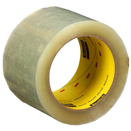 3M 375+ Scotch High Tack Box Sealing Tape, Hot Melt Adhesive, Clear, 72 mm x 50 m (7100215467) (24 Pack) - 3