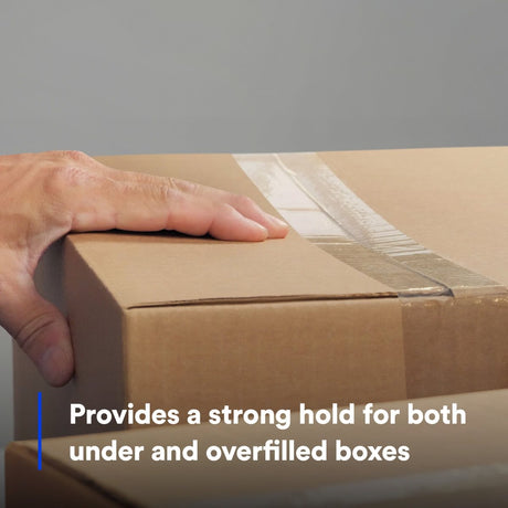 3M 375+ Scotch High Tack Box Sealing Tape, Hot Melt Adhesive, Clear, 72 mm x 50 m (7100215467) (24 Pack) - 7