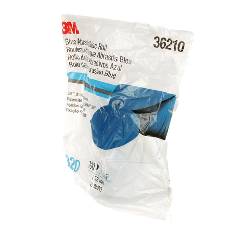3M 321U 36210 Stikit Blue Abrasive Disc Roll, No Hole, 6 in, 320 Grade, Automotive (7100215729) (500 Pack) - 7