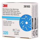 3M 36165 Hookit Blue Abrasive Disc 321U 5 in 320 Multi-hole Discs (7100215945) (50 Pack) - 8