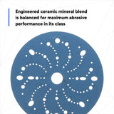 3M 321U 36180 Hookit Blue Abrasive Disc, Multi-Hole, 6 in, 320 Grit, Featheredging, Primer Sanding, Paint Preparation (7100216057) (200 Pack) - 4