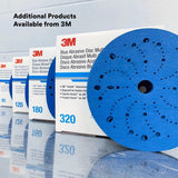 3M 321U 36180 Hookit Blue Abrasive Disc, Multi-Hole, 6 in, 320 Grit, Featheredging, Primer Sanding, Paint Preparation (7100216057) (200 Pack) - 6