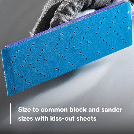 3M 321U 36195 Hookit Blue Abrasive Sheet Roll, Multi-Hole, 320 Grit, 2-3/4 in x 13 yd, Automotive Sanding (7100219220)  - (4 Pack) - 5