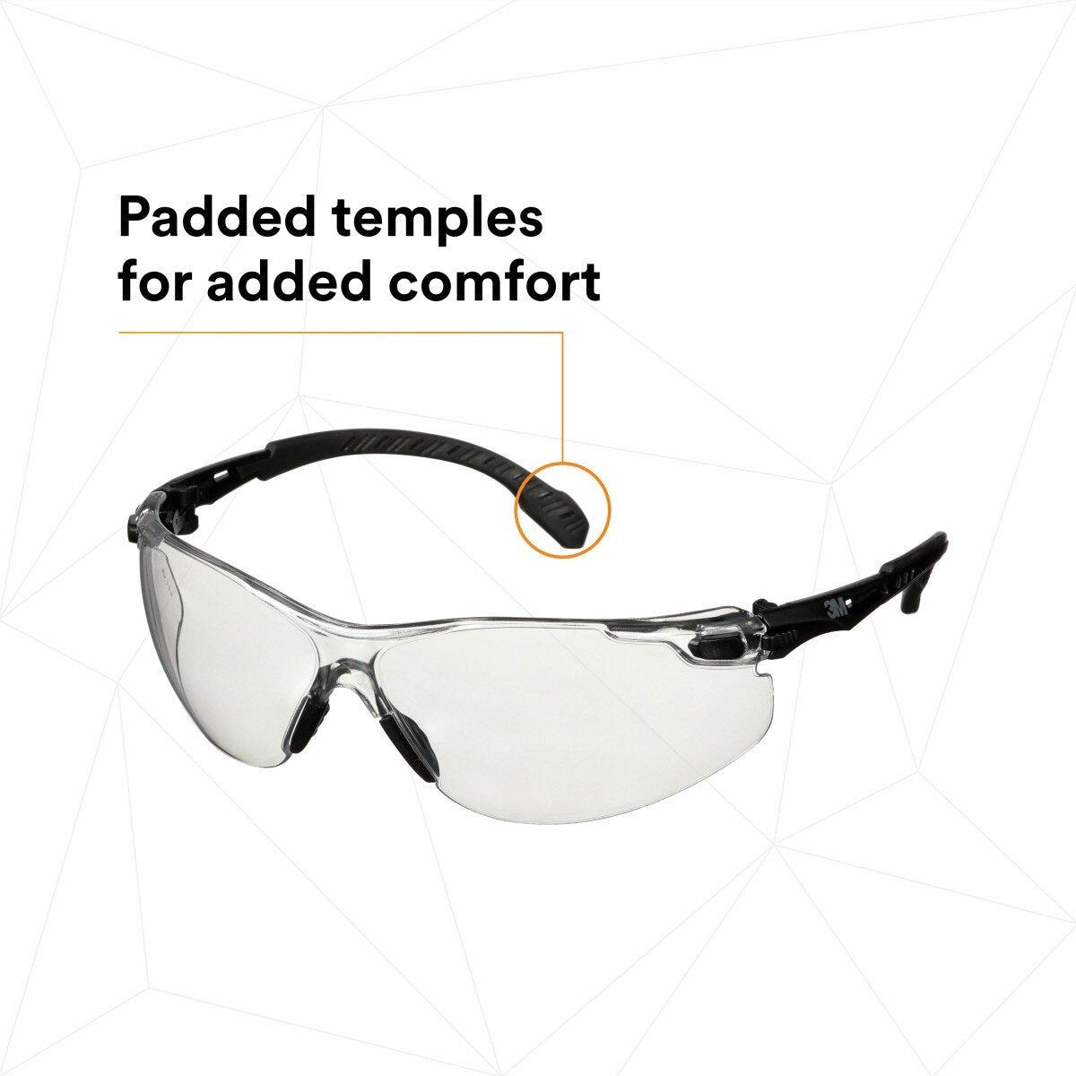 3M Scotchgard Solus 1000 Series Safety Glasses, Black Temples, Clear AF-AS Lens, Anti Fog Anti Scratch (S1501SGAF) (7100220751)  - (20Pack) - 4