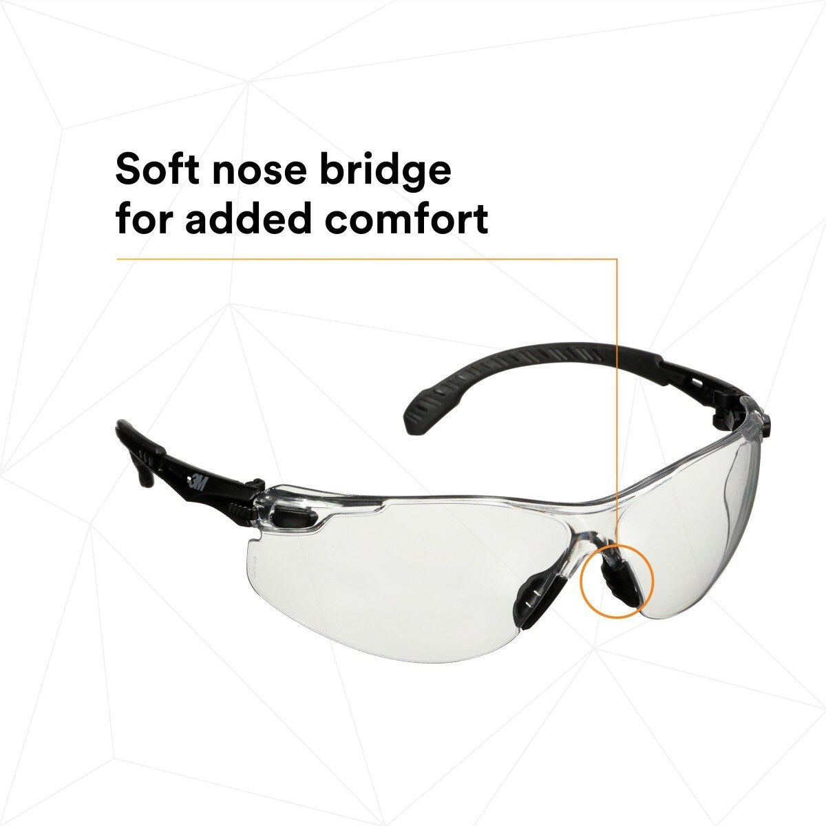 3M Scotchgard Solus 1000 Series Safety Glasses, Black Temples, Clear AF-AS Lens, Anti Fog Anti Scratch (S1501SGAF) (7100220751)  - (20Pack) - 7