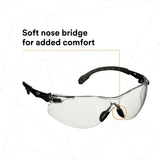 3M Scotchgard Solus 1000 Series Safety Glasses, Black Temples, Clear AF-AS Lens, Anti Fog Anti Scratch (S1501SGAF) (7100220751)  - (20Pack) - 7