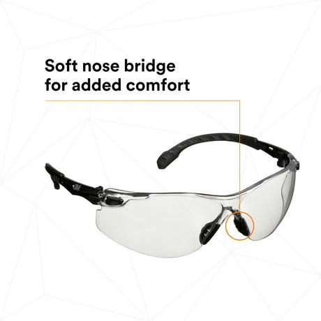 3M Scotchgard Solus 1000 Series Safety Glasses, Black Temples, Clear AF-AS Lens, Anti Fog Anti Scratch (S1501SGAF) (7100220751)  - (20Pack) - 7