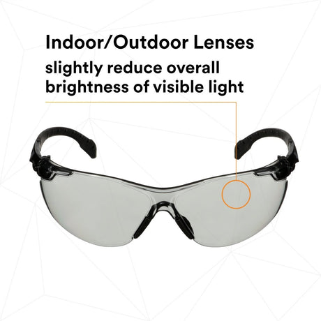 3M S1507SGAF Solus 1000 Series Safety Glasses, Black Temples, Indoor Outdoor Gray AF-AS Lens, Anti Fog Anti Scratch Coating (7100220752)  - (20 Pack) - 10