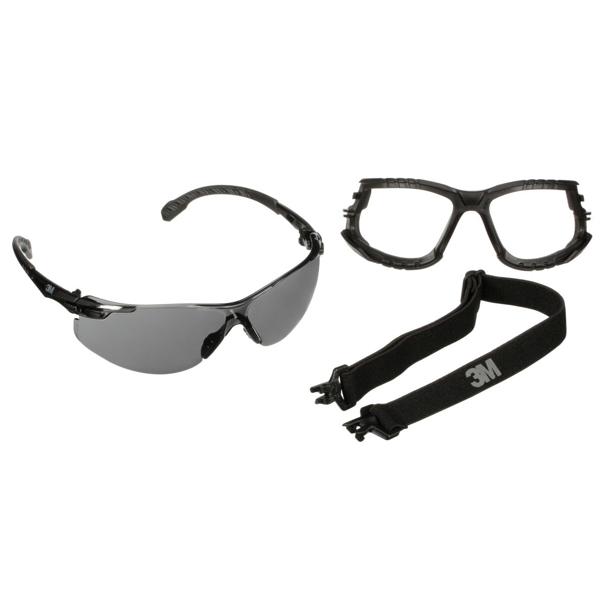 3M Solus 1000 Series Safety Glasses Kit, Black Frame, Gray Scotchgard Anti-Fog Lens (S1502SGAF-KT) (7100221211)  - (20Pack)