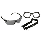 3M Solus 1000 Series Safety Glasses Kit, Black Frame, Gray Scotchgard Anti-Fog Lens (S1502SGAF-KT) (7100221211)  - (20Pack)