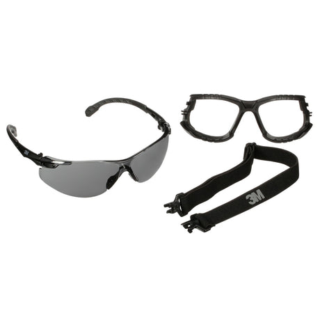 3M Solus 1000 Series Safety Glasses Kit, Black Frame, Gray Scotchgard Anti-Fog Lens (S1502SGAF-KT) (7100221211)  - (20Pack)