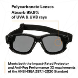 3M Solus 1000 Series Safety Glasses Kit, Black Frame, Gray Scotchgard Anti-Fog Lens (S1502SGAF-KT) (7100221211)  - (20Pack) - 7