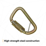 3M 2000117 Rollgliss Technical Rescue Offset D Fall Arrest Carabiner with Captive Eye, Gold, Medium (7100221696) - 6