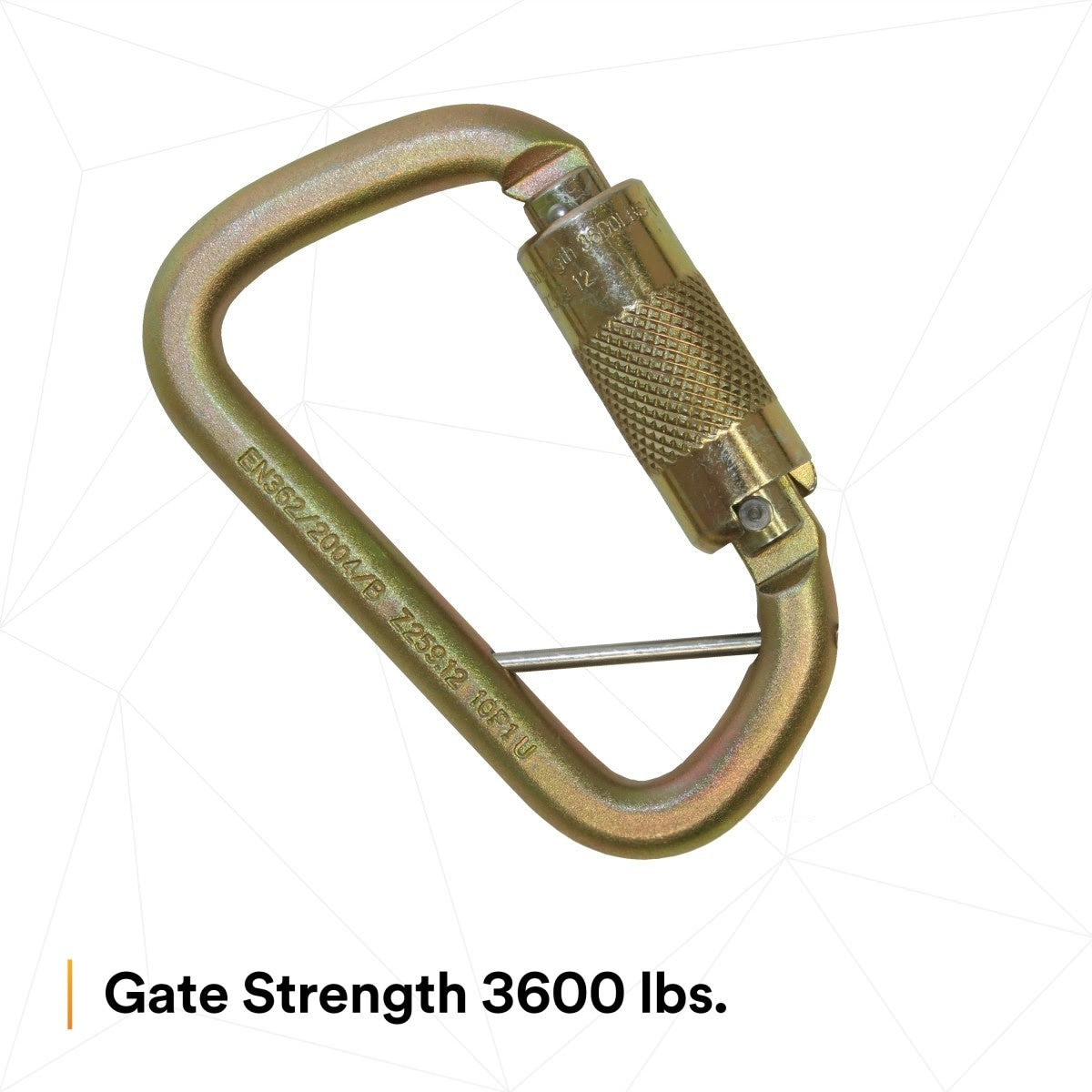 3M 2000117 Rollgliss Technical Rescue Offset D Fall Arrest Carabiner with Captive Eye, Gold, Medium (7100221696) - 7