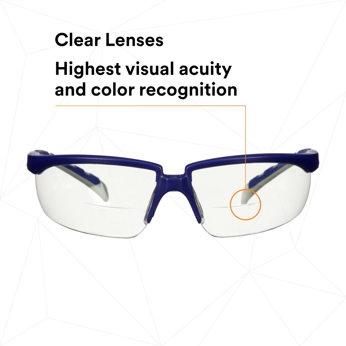3M Solus 2000 Series Safety Reader Glasses, Blue Gray Temples, Clear +1.5 Anti Fog Anti Scratch Lens (S2015AF-BLU) (7100221704)  - (20Pack) - 3