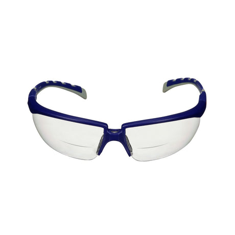 3M Solus 2000 Series Safety Reader Glasses, Blue Gray Temples, Clear +1.5 Anti Fog Anti Scratch Lens (S2015AF-BLU) (7100221704)  - (20Pack) - 9