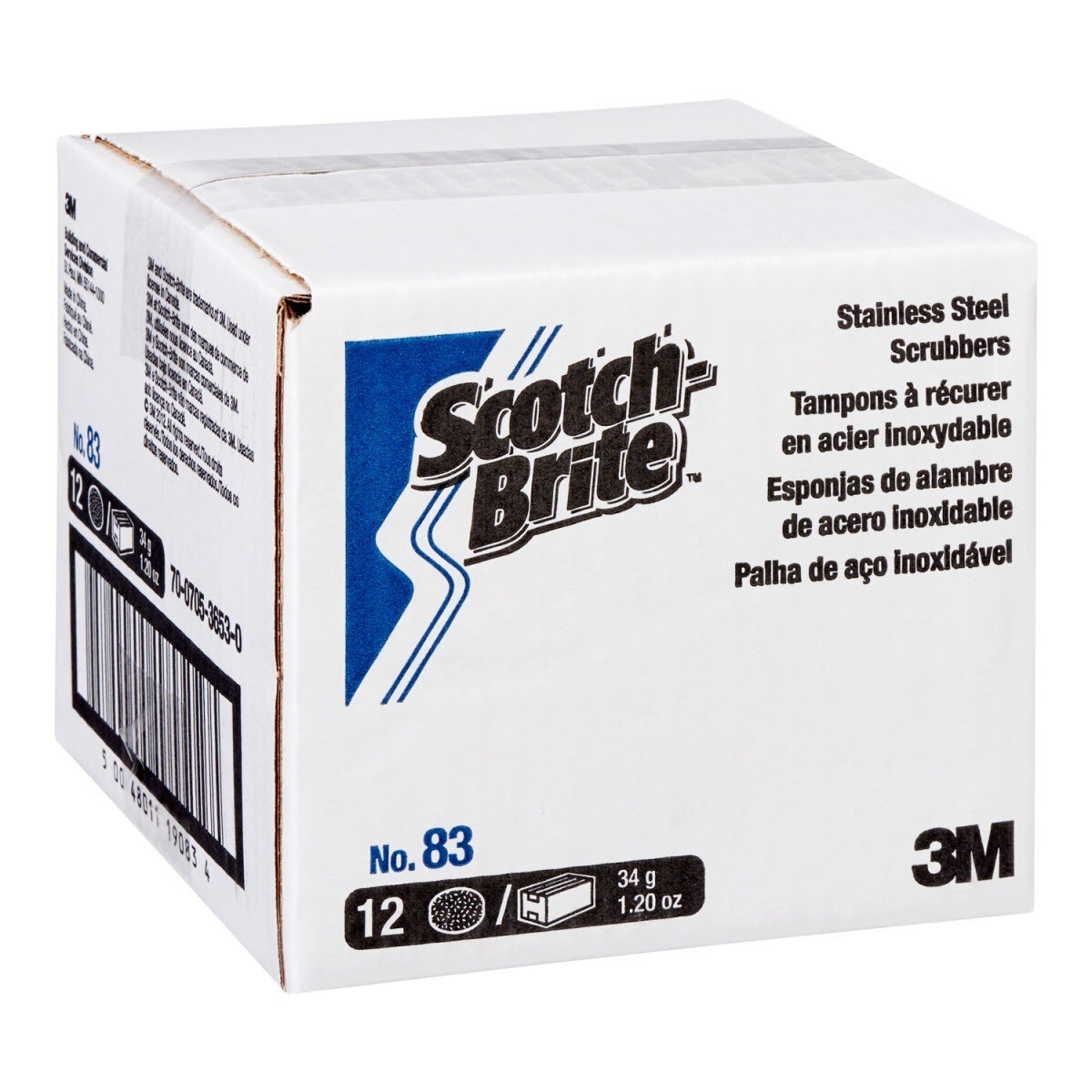 3M 83 Scotch-Brite Stainless Steel Scrubber, 1.20 oz (7100222525) (72 Pack) - 4