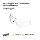 3M GG501SGAF-LENS GoggleGear 500-Series Clear Anti-Fog Anti-Scratch Replacement Lens (7100222787) (20 Pack) - 2
