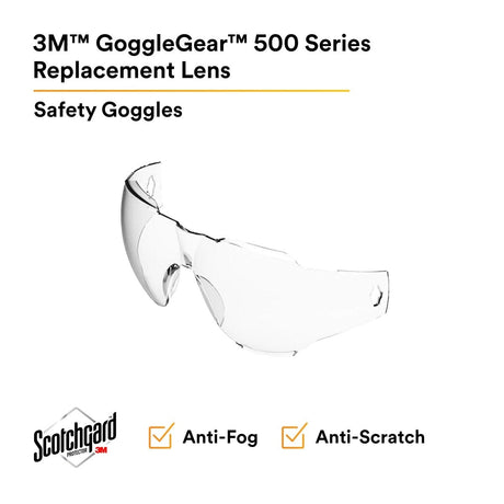 3M GG501SGAF-LENS GoggleGear 500-Series Clear Anti-Fog Anti-Scratch Replacement Lens (7100222787) (20 Pack) - 2