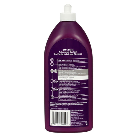 3M Perfect-It Gelcoat Compound + Polish, 1 qt (32 fl oz/946 mL) Bottle (30344) (7100223149)  - (6Pack) - 2