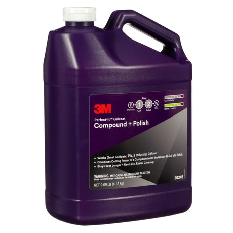 3M Perfect-It Gelcoat Compound and Polish, Professional Grade, Liquid, White, 1 gal (30345) (7100223173)  - (4Pack) - 2