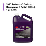 3M Perfect-It Gelcoat Compound and Polish, Professional Grade, Liquid, White, 1 gal (30345) (7100223173)  - (4Pack) - 6