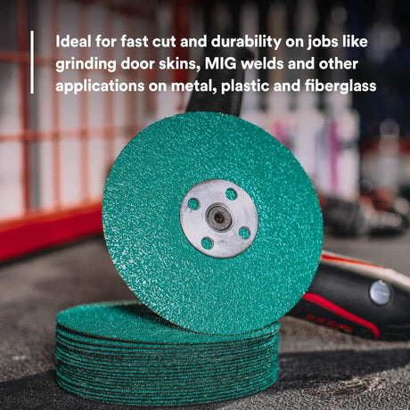 3M 36508 Green Corps Fibre Disc, 5 in x 7/8 in, 60 (7100226322) (100 Pack) - 4