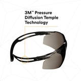 3M SF502AF-BLK SecureFit 500 Series Safety Glasses, Impact Rated ANSI Z87, Adjustable Ratchet Temples, Anti-Fog/Anti-Scratch Gray Lens, Black Frame (7100228722) (20 Pack) - 9