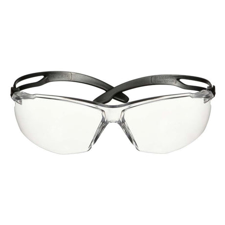 3M SF501AF-BLK Safety Glasses, 500 Series, Impact Rated ANSI Z87, Adjustable Ratchet Temples, Sporty Protective Eyewear, Anti-Fog Anti-Scratch Clear Lens, Black Frame (7100228736) (20 Pack)