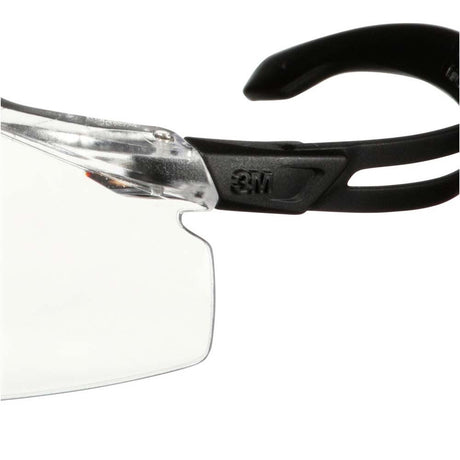 3M SF501AF-BLK Safety Glasses, 500 Series, Impact Rated ANSI Z87, Adjustable Ratchet Temples, Sporty Protective Eyewear, Anti-Fog Anti-Scratch Clear Lens, Black Frame (7100228736) (20 Pack) - 3