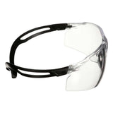 3M SF501AF-BLK Safety Glasses, 500 Series, Impact Rated ANSI Z87, Adjustable Ratchet Temples, Sporty Protective Eyewear, Anti-Fog Anti-Scratch Clear Lens, Black Frame (7100228736) (20 Pack) - 4