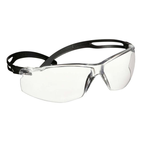 3M SF501AF-BLK Safety Glasses, 500 Series, Impact Rated ANSI Z87, Adjustable Ratchet Temples, Sporty Protective Eyewear, Anti-Fog Anti-Scratch Clear Lens, Black Frame (7100228736) (20 Pack) - 5