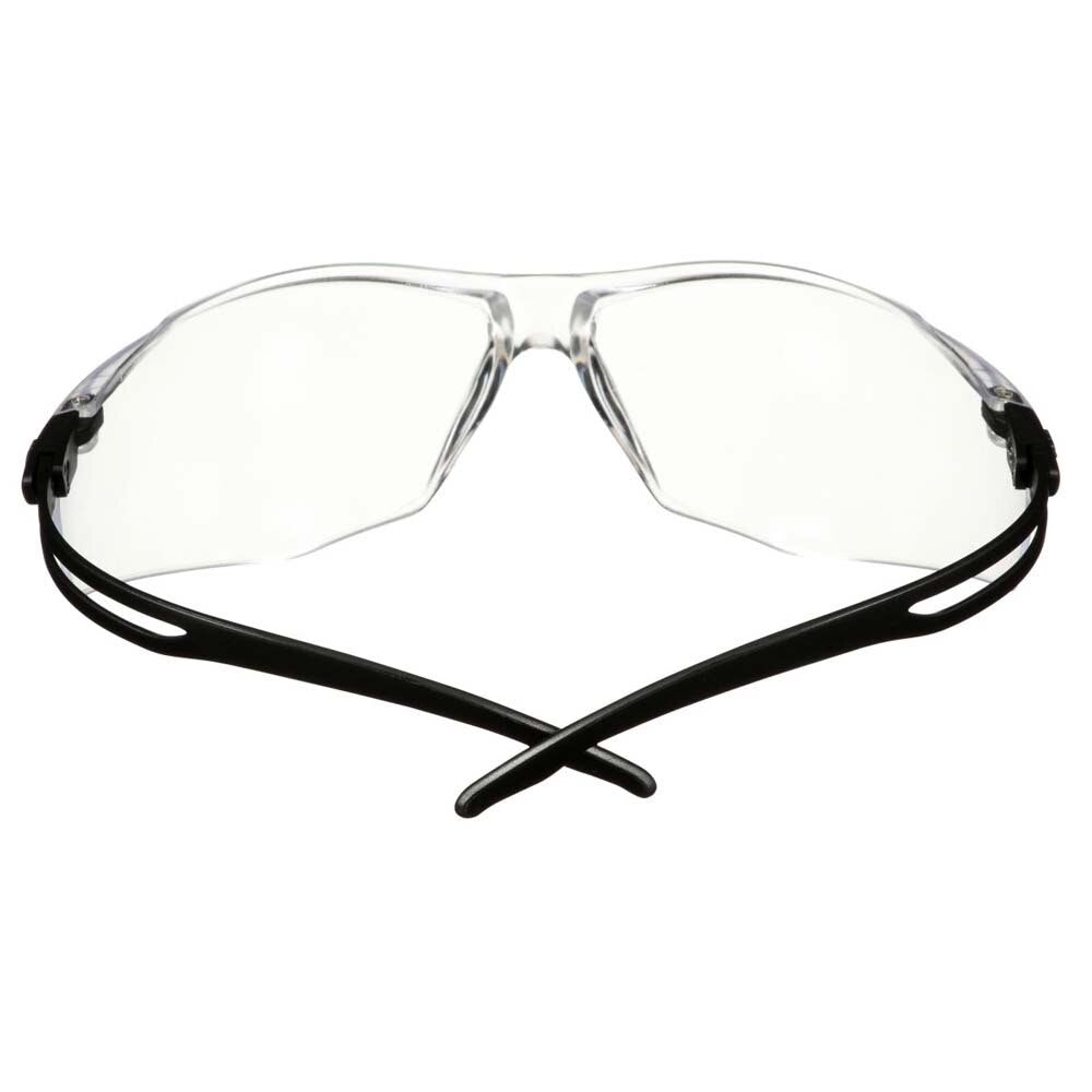 3M SF501AF-BLK Safety Glasses, 500 Series, Impact Rated ANSI Z87, Adjustable Ratchet Temples, Sporty Protective Eyewear, Anti-Fog Anti-Scratch Clear Lens, Black Frame (7100228736) (20 Pack) - 6