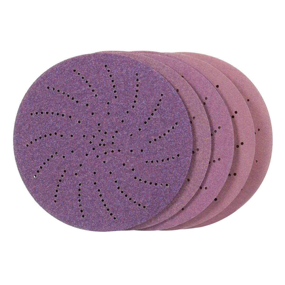 3M 732U Xtract Hookit Paper Disc, Assorted 80+ to 220+, C Weight, Purple, 5 in, 500LG (7100230325) (300 Pack) - 4