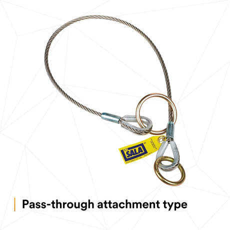 3M 5900552 DBI-SALA Pass-Thru Cable Tie-Off Adapter Anchor, Stainless Steel, Silver, 10 ft (7100231778) - 3
