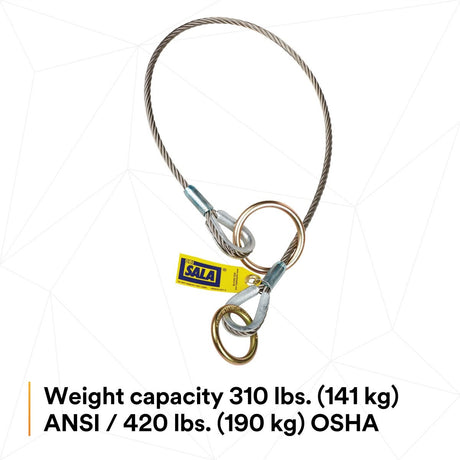3M 5900552 DBI-SALA Pass-Thru Cable Tie-Off Adapter Anchor, Stainless Steel, Silver, 10 ft (7100231778) - 6