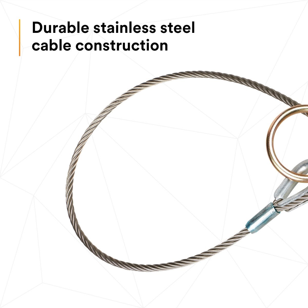 3M 5900552 DBI-SALA Pass-Thru Cable Tie-Off Adapter Anchor, Stainless Steel, Silver, 10 ft (7100231778) - 7
