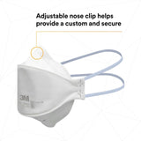 3M 9205+ BULK Aura N95 Particulate Respirator, Flat Fold 3-Panel, Standard Size, White, Individually Wrapped (7100232940) (440 Pack) - 9