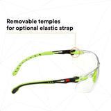 3M S1201SGAF-TKT Solus Safety Glasses Anti Fog Clear Lens Green Black Frame with Gasket and Strap (7100233038)  - (20 Pack) - 4