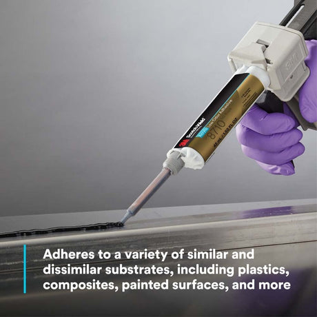 3M 8710NS DP8710NS Scotch-Weld Low Odor Acrylic Adhesive DP, Black, Non-Sag Structural Two-Part with 10 Minute Open Time Duo-Pak (45 mL) (7100233349) - 2