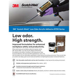 3M 8710NS DP8710NS Scotch-Weld Low Odor Acrylic Adhesive DP, Black, Non-Sag Structural Two-Part with 10 Minute Open Time Duo-Pak (45 mL) (7100233349) (12 Pack) - 9
