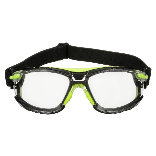 3M S1201SGAF-TSKT Solus 1000 Series Safety Glasses, Green/Black, Scotchgard Anti-Fog Coating, Clear Lens, TPE Gasket and Strap (7100234544)  - (20 Pack)